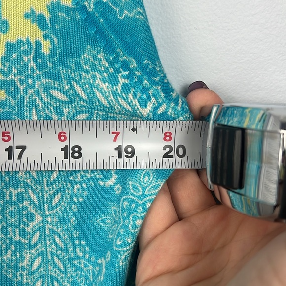 Soft Surroundings large back zip damask pattern colorful knit top - Picture 5 of 8